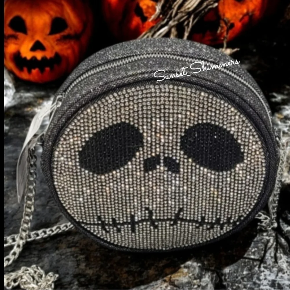 Disney Jack Skellington Halloween Nightmare Christmas Rhinestone Crossbody Purse